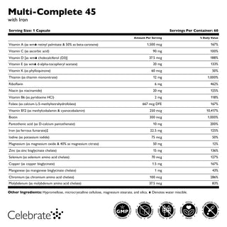 Multi-Complete 45 Bariatric Multivitamin z Żelazo kapsułkami 