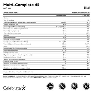 Multi-Complete 45 Bariatric Multivitamin with Żelazo, Do żucia