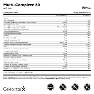 Мультивитамины Multi-Complete 60 Bariatric с железом, жевательные, Tropical