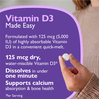 Vitamin D3 125mcg (5.000 IU), Quick-Melt, Orange