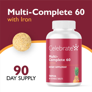 Multi-Complete 60 Bariatric Multivitamin with Iron, Chewable, Tropical