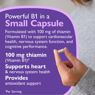 Thiamin Vitamin B1, 100 mg, Capsules